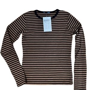 Brandy Melville Leah striped long sleeve top NWT